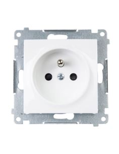 Simon54 Gniazdo pojedyncze z/u  biały szybkozłącza