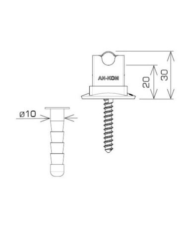 Uchwyt na drut ścienny Typ 3 EasyM
