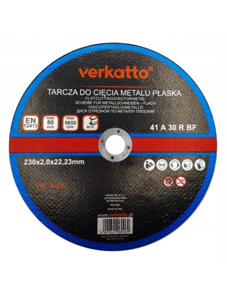 Tarcze do metalu 230x2.0 mm VR-6006 Verkatto