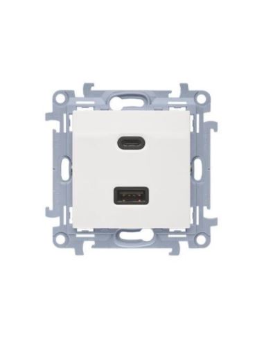 Simon 10 Ładowarka USB C+A (moduł), 30 W biały