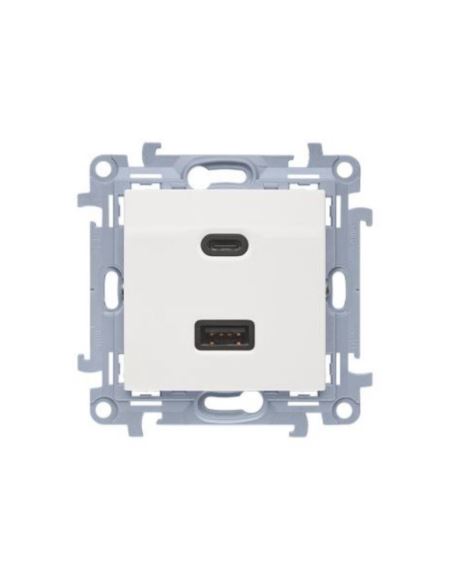 Simon 10 Ładowarka USB C+A (moduł), 30 W biały