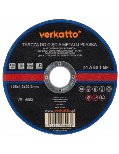 Tarcza do metalu 125x1.0 VR-6003 Verkatto