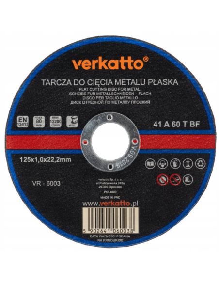 Tarcza do metalu 125x1.0 VR-6003 Verkatto