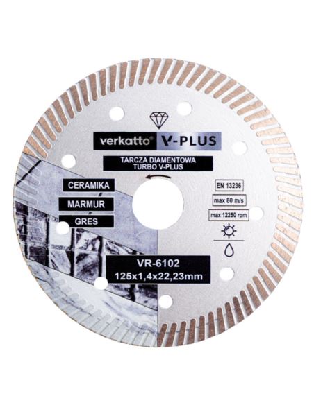 Tarcza diamentowa 125x1,4 Verkatto V-plus VR-6102