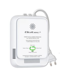 Czujnik gazu i czadu - tlenku węgla Qoltec