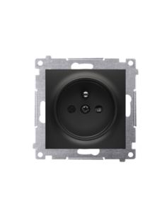 Simon54 Gniazdo pojedyncze z/u czarny szybkozłącza