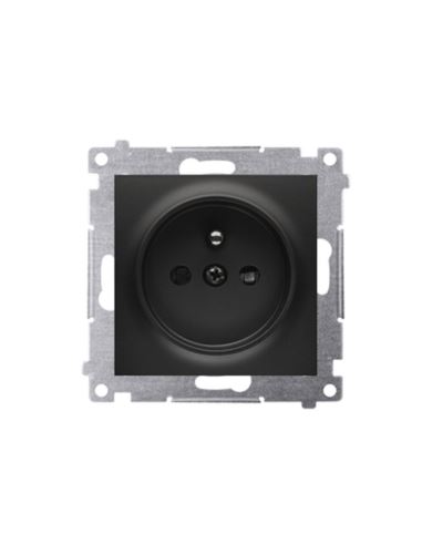 Simon54 Gniazdo pojedyncze z/u czarny szybkozłącza