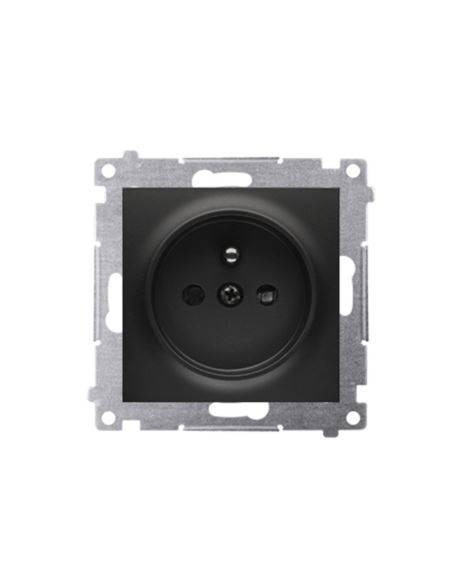 Simon54 Gniazdo pojedyncze z/u czarny szybkozłącza