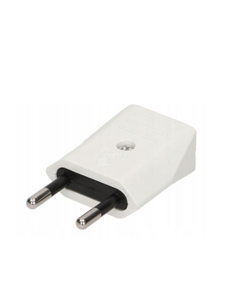 Wtyczka płaska bez uziemienia biała 2,5A max 625W