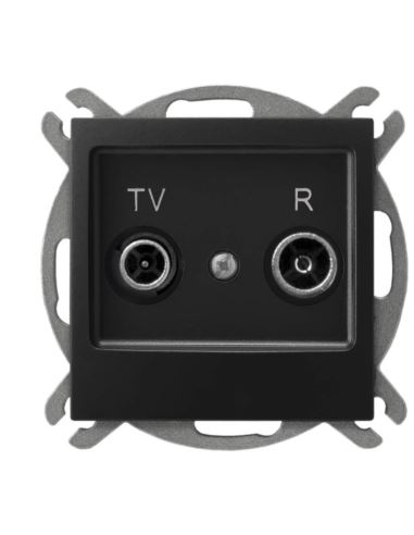 IMPRESJA Gniazdo RTV końc. cz. metalik GPA-YK/m/33