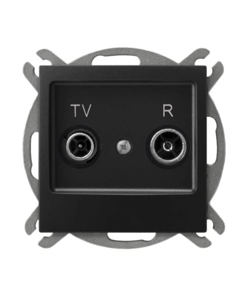 IMPRESJA Gniazdo RTV końc. cz. metalik GPA-YK/m/33