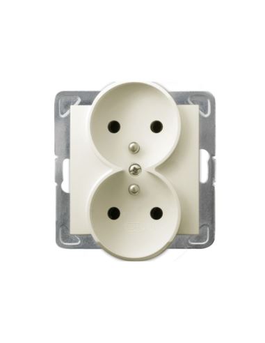 IMPRESJA Gniazdo podwójne b/u ecru
