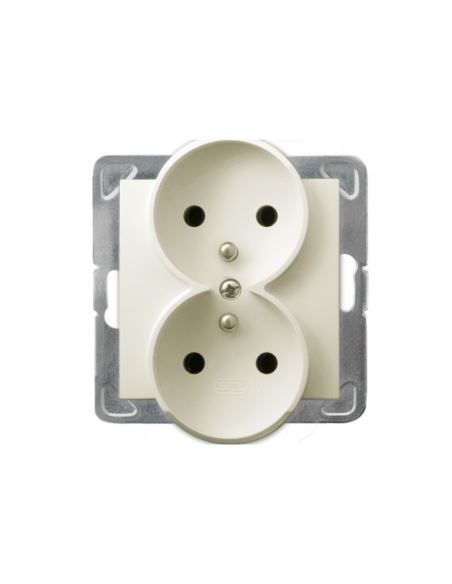 IMPRESJA Gniazdo podwójne b/u ecru