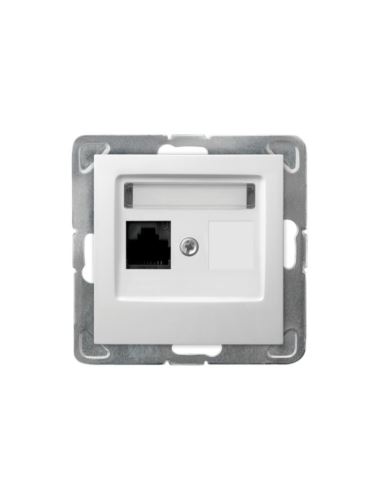 IMPRESJA Gniazdo komputerowe poj.RJ45 kat.5e biała