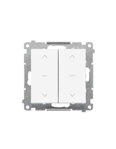 Simon55 Przycisk roletowy podw 10A 250V biały mat