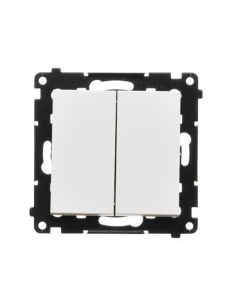 Simon55 Przycisk podwój. zwierny bez pikt. biały