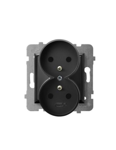 ARIA Gniazdo podwójne z/u czarny metalik