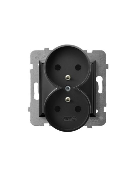 ARIA Gniazdo podwójne z/u czarny metalik