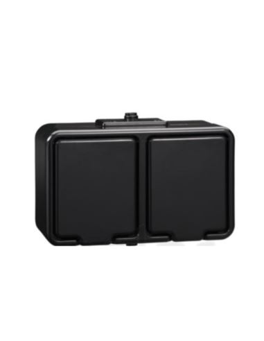 Gniazdo elektryczne podw. CEDAR 2x2P+Z czarne