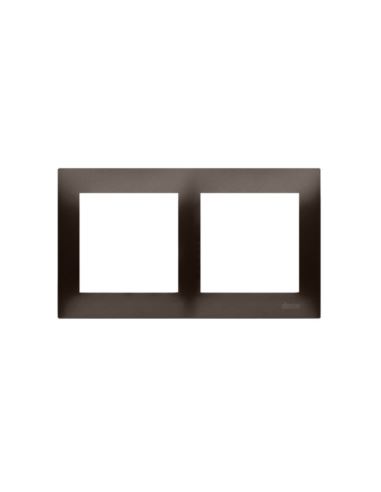 Simon 54 Ramka podwójna brąz mat