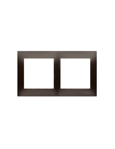 Simon 54 Ramka podwójna brąz mat