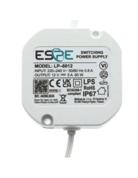 Zasilacz LED 12V 60W IP67 dopuszkowy