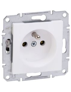 ASFORA Gniazdo sieciowe poj. 2P+Z BIAŁE bez ramki