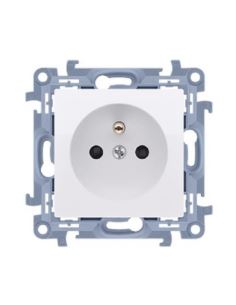 Simon10 Gniazdo pojedyńcze z/u 16A białe