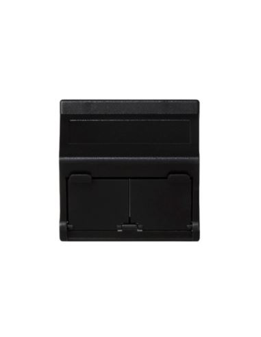 Simon Płytka K45 gn. 2xRJ skośna z przesł czarna