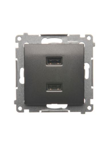 Simon54 Ładowarka 2xUSB 2.1A 5V/DC antracyt