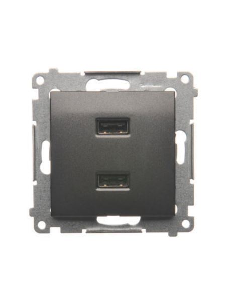 Simon54 Ładowarka 2xUSB 2.1A 5V/DC antracyt