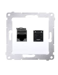 Simon54 Gniazdo komp. podwójne 2x RJ45 kat6 białe
