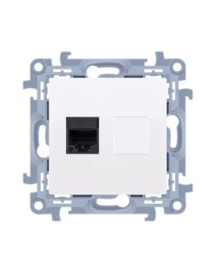 Simon10 Gniazdo komputerowe poj.1xRJ45 kat.5e biał