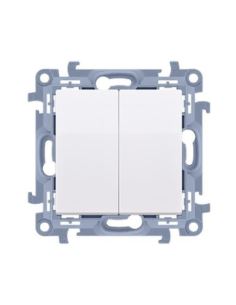 Simon10 Przycisk podwójny biały