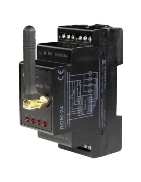Odbiornik radiowy ROM-24 4 kanały ExtaLife DIN