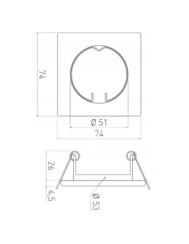 Oprawa punktowa PARMA BLACHA IP20 chrom kwadrat