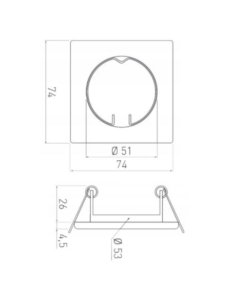 Oprawa punktowa PARMA BLACHA IP20 chrom kwadrat