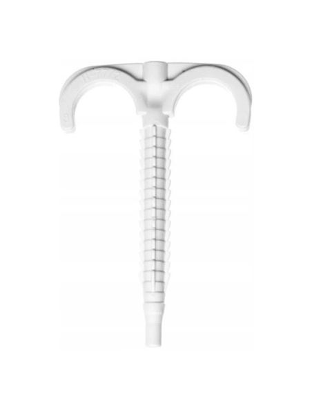 Hak podwójny H48/2 do rur 21mm biały