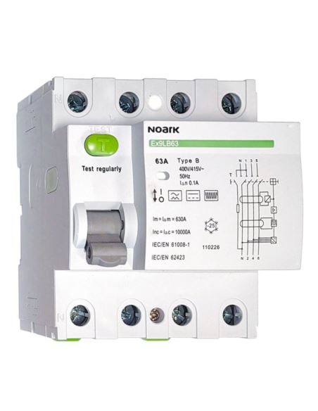 Wyłącznik różnicowy typ B RCD 63A 100mA 4P NOARK