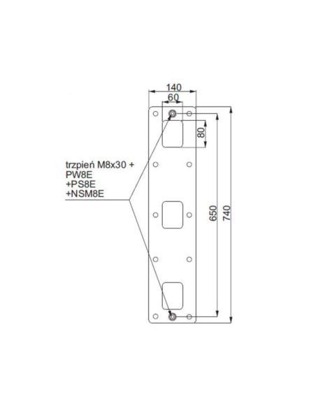 Stalowa płyta mocująca na dach płaski SPM2