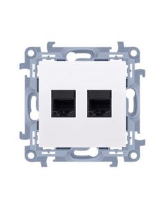 Simon10 Gniazdo komputerowe podwójne 2xRJ45 kat6.