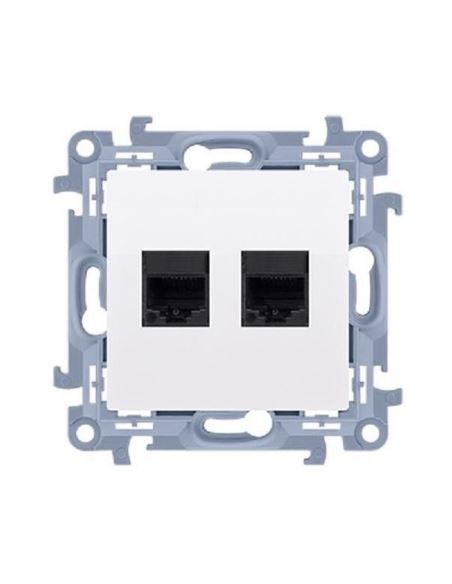 Simon10 Gniazdo komputerowe podwójne 2xRJ45 kat6.