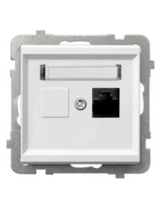AS Gniazdo komputerowe poj. RJ45 kat5e biały OSPEL