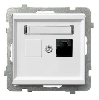 AS Gniazdo komputerowe poj. RJ45 kat5e biały OSPEL